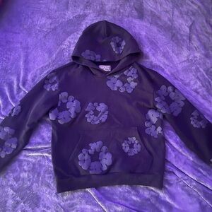 black Floral Hoodie Sweatshirt